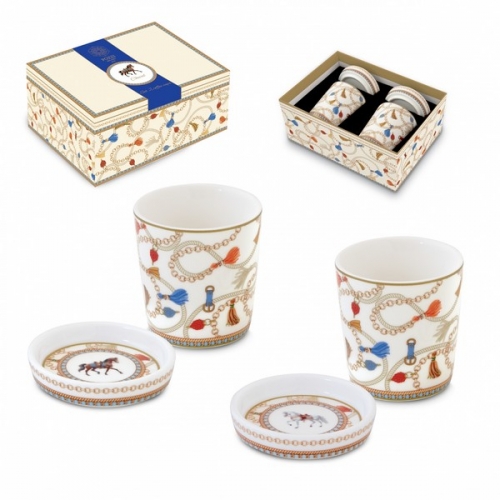 Coffret de 2 tasses à café cheval - Pozzi Milano
