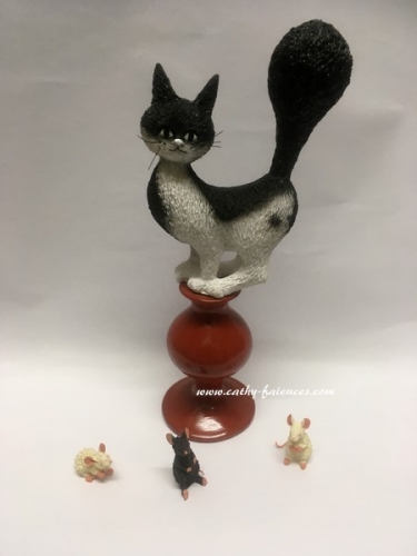 Figurine chat Dubout plan de fuite