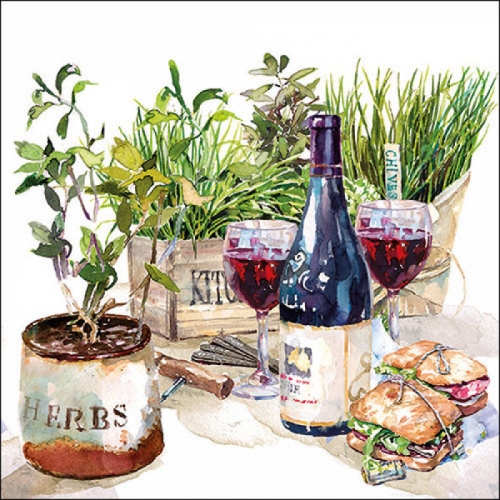 Serviettes en papier wine & herbs - ambiente