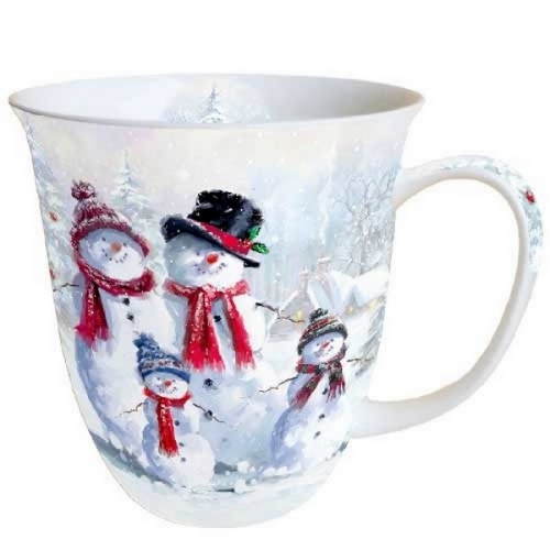 Mug porcelaine snowman with hat -  Ambiente