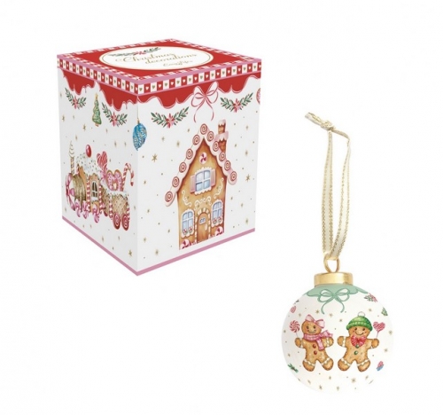 Boule de Noël en porcelaine bonhommes en pain d'épices - easy life