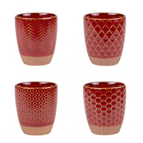 Coffret de 4 gobelets jaspe rouge - table et passion