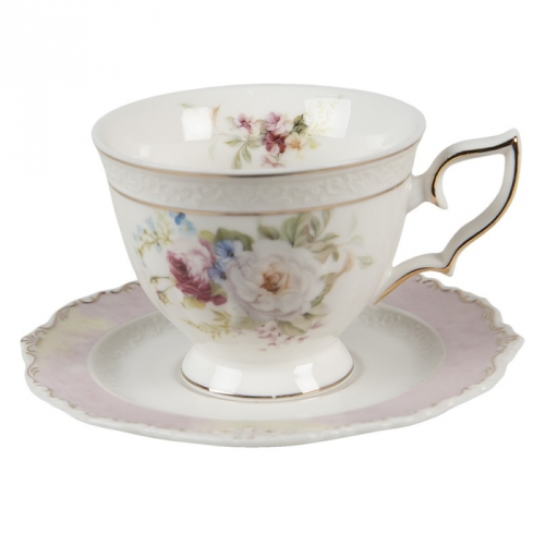 Tasse à thé roses pales - clayre & eef