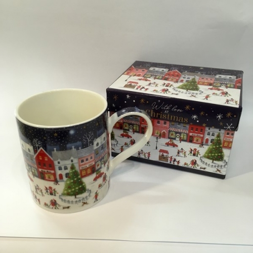 Mug en porcelaine Christmas village