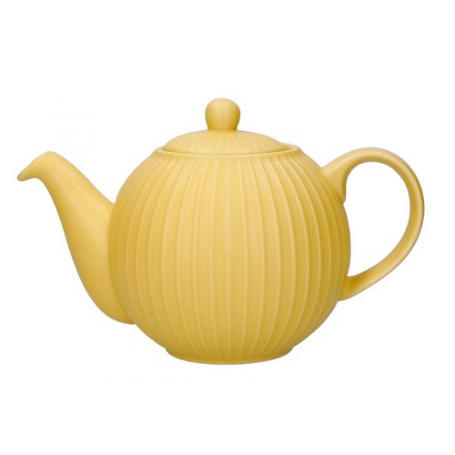 Théière 4 tasses globe jaune textured - London Pottery