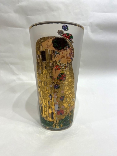 Vase en verre dépoli le baiser de Klimt - artis orbis