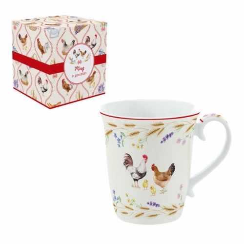 Mug coq et poule country life - easy life