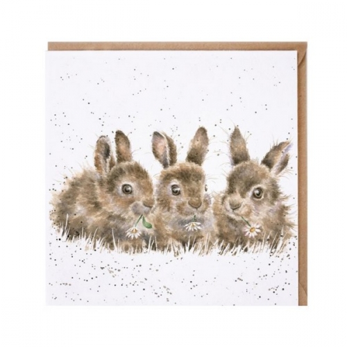 Carte double 3 petits lapins - wrendale