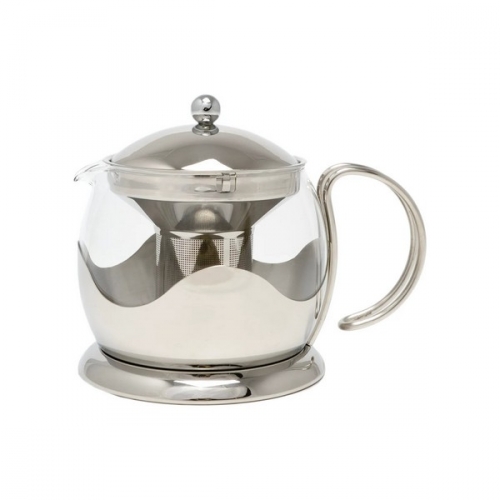 Théière en verre et inox 4 tasses la cafetière