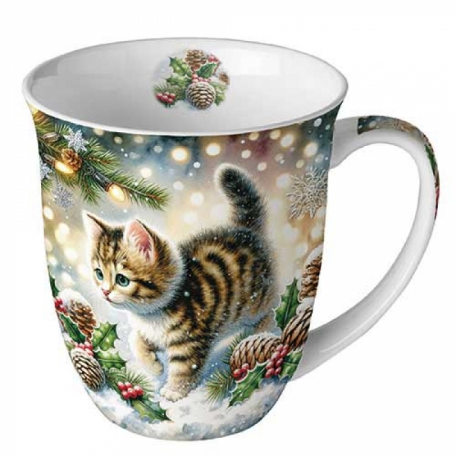 Mug cute cat in the snow - Ambiente