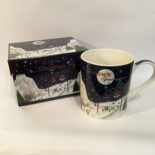 Mug en porcelaine christmas mountain