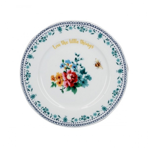 Assiette dessert floral slogan bohemian spirit