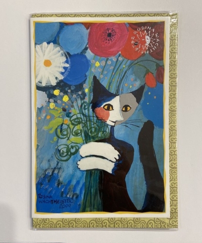 Carte double chat bouquet - Rosina Wachtmeister