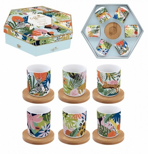 Coffret de 6 gobelets à café tropical vibes - easy life
