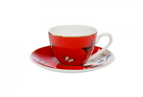 Tasse café expresso Lilies red