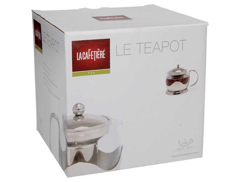 IZMIR Théière inox et verre 1.2 L avec infuseur La Cafetière KitchenCraft 4  tasses